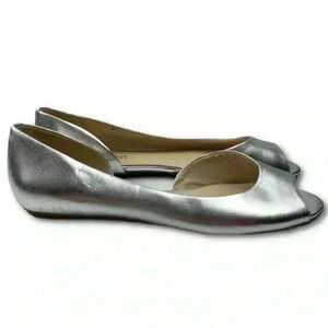 Nine West flats size 6 Bachloret silver leather